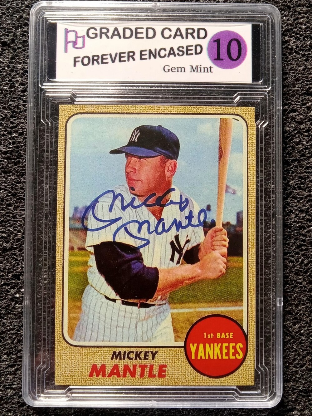 Mickey Mantle New York Yankees HOF Autograph Baseball Card - Picture 1 of 2